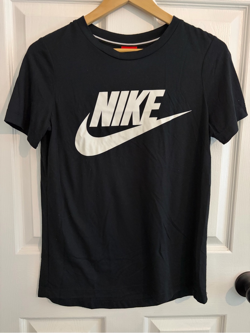 Nike Black Short Sleeve Tee with White NIKE Logo - Size S